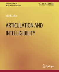Cover image: Articulation and Intelligibility 9783031014260