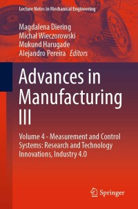 Imagen de portada: Advances in Manufacturing III 9783031039249