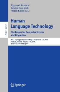 Omslagafbeelding: Human Language Technology. Challenges for Computer Science and Linguistics 9783031053276