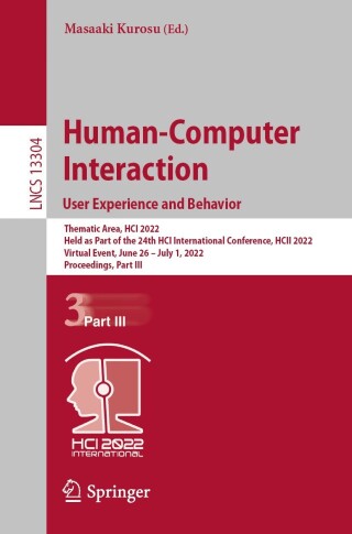 Cover image: Human-Computer Interaction. User Experience and Behavior 9783031054112