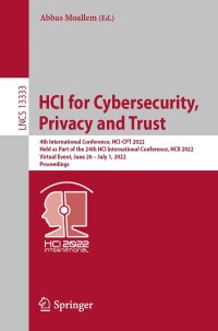 Titelbild: HCI for Cybersecurity, Privacy and Trust 9783031055621