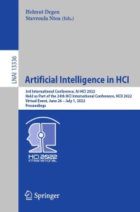 Imagen de portada: Artificial Intelligence in HCI 9783031056420