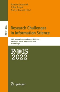 Imagen de portada: Research Challenges in Information Science 9783031057595