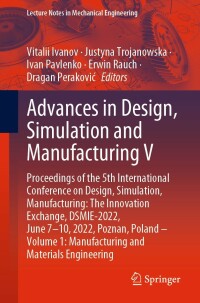 Cover image: Advances in Design, Simulation and Manufacturing V 9783031060243
