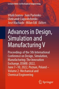 Imagen de portada: Advances in Design, Simulation and Manufacturing V 9783031060434