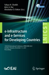 Imagen de portada: e-Infrastructure and e-Services for Developing Countries 9783031063732