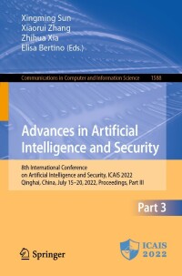 Cover image: Advances in Artificial Intelligence and Security 9783031067631