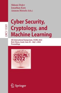 Cover image: Cyber Security, Cryptology, and Machine Learning 9783031076886