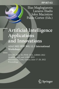 Cover image: Artificial Intelligence Applications and Innovations. AIAI 2022 IFIP WG 12.5 International Workshops 9783031083402