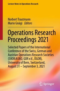Cover image: Operations Research Proceedings 2021 9783031086229