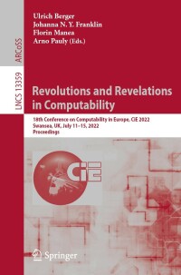 Cover image: Revolutions and Revelations in Computability 9783031087394