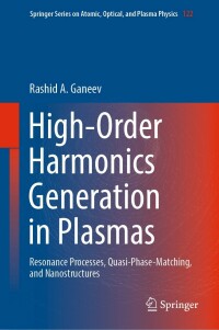 Cover image: High-Order Harmonics Generation in Plasmas 9783031090394