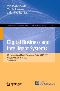 Omslagafbeelding: Digital Business and Intelligent Systems 9783031098499