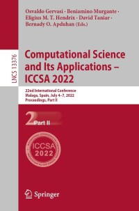 Immagine di copertina: Computational Science and Its Applications – ICCSA 2022 9783031104497