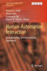 Cover image: Human-Automation Interaction 9783031107795