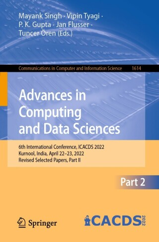 Cover image: Advances in Computing and Data Sciences 9783031126406