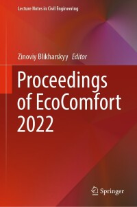 Cover image: Proceedings of EcoComfort 2022 9783031141409
