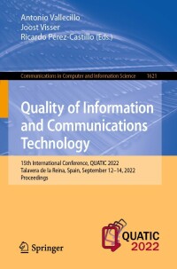 Cover image: Quality of Information and Communications Technology 9783031141782