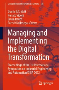 Cover image: Managing and Implementing the Digital Transformation 9783031143168