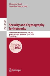 Imagen de portada: Security and Cryptography for Networks 9783031147906