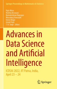 Imagen de portada: Advances in Data Science and Artificial Intelligence 9783031161773