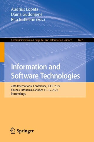 Cover image: Information and Software Technologies 9783031163012