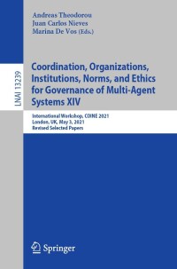 Cover image: Coordination, Organizations, Institutions, Norms, and Ethics for Governance of Multi-Agent Systems XIV 9783031166167