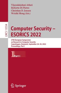 表紙画像: Computer Security – ESORICS 2022 9783031171390