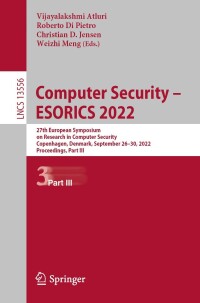 Omslagafbeelding: Computer Security – ESORICS 2022 9783031171420