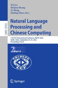 Imagen de portada: Natural Language Processing and Chinese Computing 9783031171888