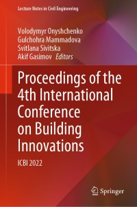 Imagen de portada: Proceedings of the 4th International Conference on Building Innovations 9783031173844