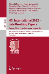 Cover image: HCI International 2022 - Late Breaking Papers. Design, User Experience and Interaction 9783031176142