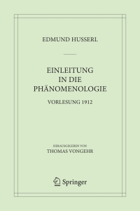 Imagen de portada: Einleitung in die Phänomenologie 9783031195570
