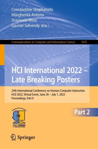 Cover image: HCI International 2022 – Late Breaking Posters 9783031196812