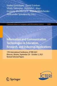 Imagen de portada: Information and Communication Technologies in Education, Research, and Industrial Applications 9783031208331