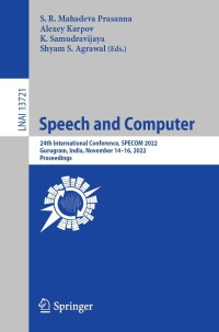 Cover image: Speech and Computer 9783031209796