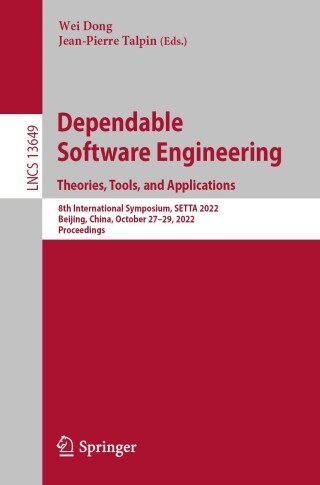 Imagen de portada: Dependable Software Engineering. Theories, Tools, and Applications 9783031212123