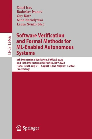 Immagine di copertina: Software Verification and Formal Methods for ML-Enabled Autonomous Systems 9783031212215