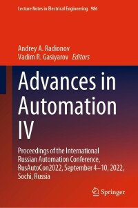 Cover image: Advances in Automation IV 9783031223105