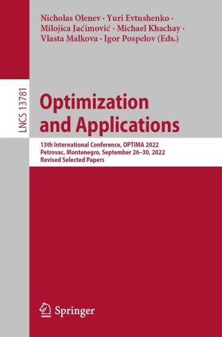 Cover image: Optimization and Applications 9783031225420