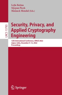 Imagen de portada: Security, Privacy, and Applied Cryptography Engineering 9783031228285