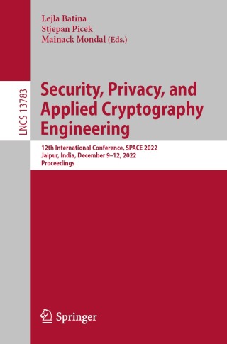 Cover image: Security, Privacy, and Applied Cryptography Engineering 9783031228285