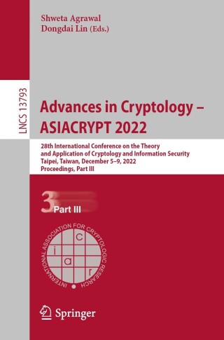 Imagen de portada: Advances in Cryptology – ASIACRYPT 2022 9783031229688