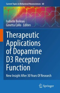 Cover image: Therapeutic Applications of Dopamine D3 Receptor Function 9783031230578