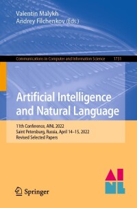 Imagen de portada: Artificial Intelligence and Natural Language 9783031233715