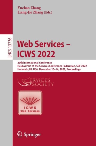 Imagen de portada: Web Services – ICWS 2022 9783031235788