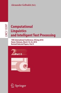 Imagen de portada: Computational Linguistics and Intelligent Text Processing 9783031238031