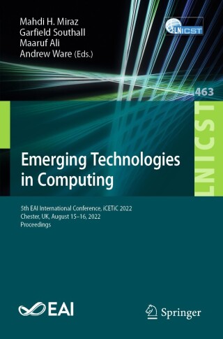 Cover image: Emerging Technologies in Computing 9783031251603