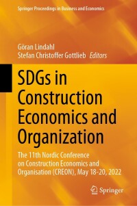 Cover image: SDGs in Construction Economics and Organization 9783031254970