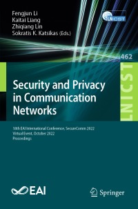 Imagen de portada: Security and Privacy in Communication Networks 9783031255373